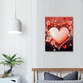 thumbnail image 3 of Creowell  16x20 in/12x16 in Vintage Stripes Love Hearts Valentine'S Day Flowers Canvas Wall Art Print Gallery Wrap Home Decor Pictures For Living Room Bedroom, 3 of 4