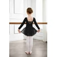 thumbnail image 2 of Arshiner Girls Ballet Leotards with Chiffon Dance Skirt Long Sleeve Crisscross Back Toddler Dance Outfit Combo, 2 of 7