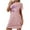 Pink, variant on Wancir Women's Soft Love Heart Print Lounge Dress, Plus Size Short Round Neck Nightdress