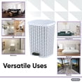thumbnail image 5 of Superio Small Outdoor Trash Can with Lid for Dog Poop 12 Liter - 3 Gallon Plastic White Wicker Waste Basket, 5 of 6