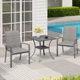 thumbnail image 4 of Vicllax Outdoor Patio Dining Chairs Stackable Padded Metal Frames with Textilene, Set of 2, Gray, 4 of 9