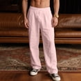 thumbnail image 2 of SAWOBUUN Men's Casual Pants Drawstring Elastic Waist Lightweight Loose Fit Summer Solid Trousers with Pockets, 2 of 6