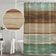thumbnail image 4 of Teal Brown Shower Curtain, Waterproof Shower Curtains for Bathroom, Farmhouse Rustic Wooden Plank Board Washable Fabric Bathtub Curtain Set Bath Decor with 12 Hooks 48"x72", 4 of 6