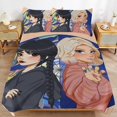 thumbnail image 1 of Wednesday Addams Housse de Couette, Ensemble de Literie 3 Pcs Impression Double Face Housse de Couette Décorative, 1 of 5