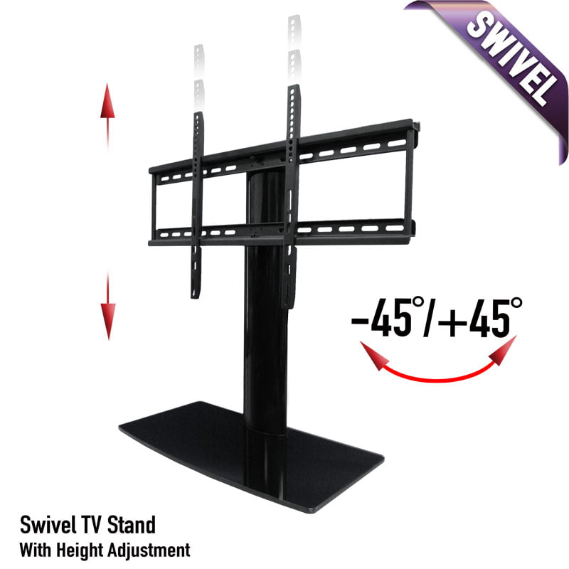 VESA 400 x 400 mm Compatible and 55 Lbs Capacity Adjustable Height Table Top TV Stand for 32 to 55 inch LCD LED TV Flat Screens and Monitors DYNAVISTA Universal Swivel TV Stand with Mount
