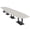 Lakeland Salt w/Matte Black Base no Electric, variant on 22' Modular Arc Boat Boardroom Table Square Metal Bases Power And Data