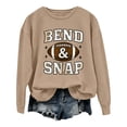 thumbnail image 3 of Women's Funny Letter Printed Graphic Football Fan Sweatshirt,Long sleeve Casual Crewneck Pullover Tops for Game Day,Weekend,Daily Wear Khaki XL, 3 of 7