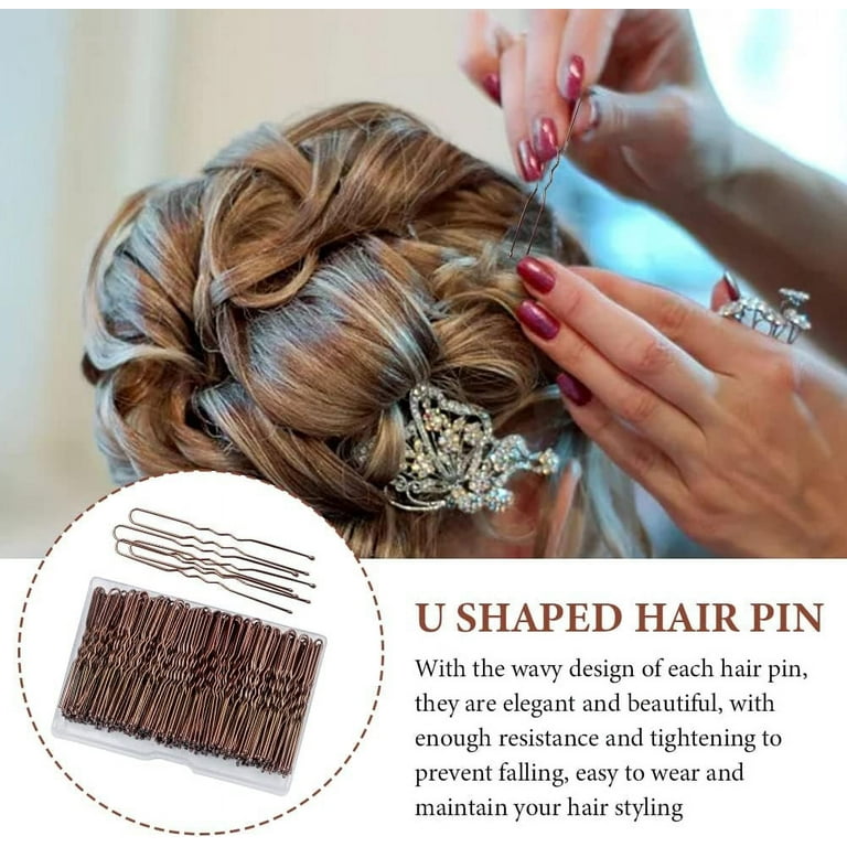 Kitsch U-Shape Bobby Pins - Brown Industrial Hair Pins for Women