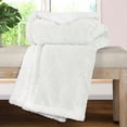 thumbnail image 3 of BNM Fleece Sherpa Reversible Lattice Blanket, Full/ Queen, White, 3 of 8