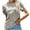 Gray, variant on Onlywo Shirts for Women Trendy Casual, Women's Round Neck Loose Tops Cross Short Sleeve Loose Pullover Solid Color Trendy Comfortable Shirt Blouse