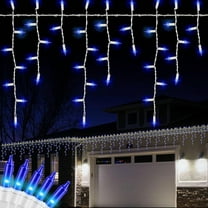 LAPHOME 100L Icicle String Set, 6.2FT 100 Blue Icicle Lights White Wire, Indoor/Outdoor Christmas Lights, Outdoor Holiday Icicle Lights