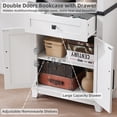 thumbnail image 4 of 72" Tall Bookshelf with Storage Cabinet, 7-Tier Bookcase with Drawer, Display Book Shelf Book Organizer, Home Decor Wood Furniture for Office, White, 4 of 8