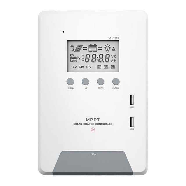 Controlador de Carga Solar MPPT 30A 12V/24V Controlador Solar Dual USB con Pantalla LCD para el Hogar Inteligente de Energía Solar