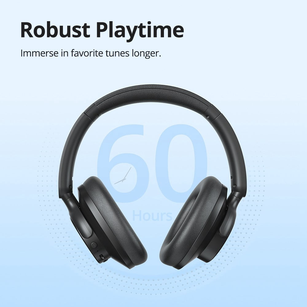 Tronsmart SOUNFII Q20 Bluetooth Single Feed Noise Cancelling Over-Ear Headphones Black