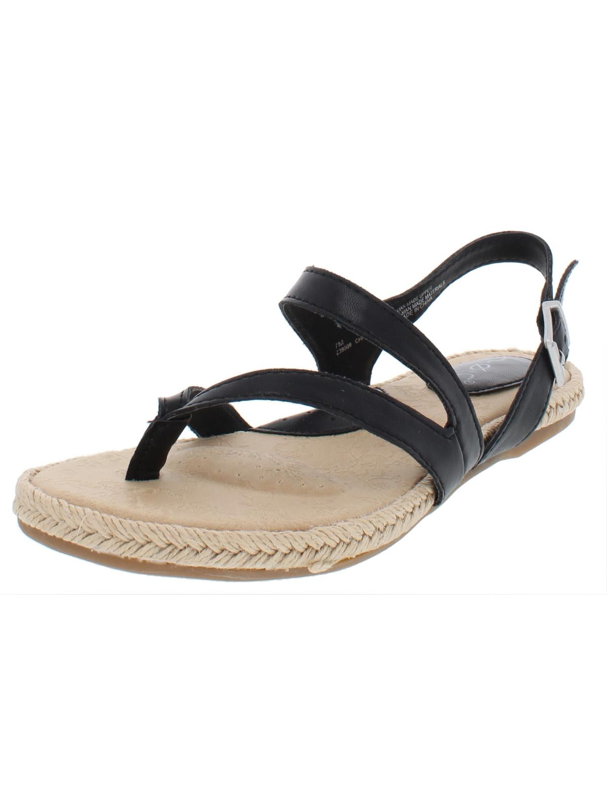 b.o.c. - B.O.C. Womens Lucila Faux Leather Espadrille Flat Sandals Black 7 Medium (B,M 