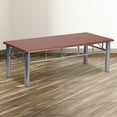 thumbnail image 2 of Flash Furniture Mahogany Laminate Coffee Table with Silver Steel Frame, 2 of 4