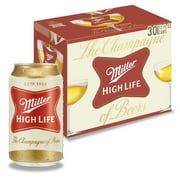 Miller High Life American Beer, 30 Pack, 12 fl oz Aluminum Cans, 4.6% ABV
