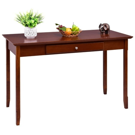 Deck Console - Costway Wood Console Table Writing Desk with One Drawer Entryway Living Room Furniture