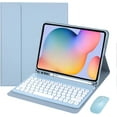 thumbnail image 1 of Funda con Teclado para Samsung Galaxy Tab A8 de 10.5 Pulgadas, Teclado Inalámbrico Desmontable con Mouse, Tecla Redonda, Soporte para S Pen, Cubierta Protectora Delgada y Ligera con Soporte, 1 of 7