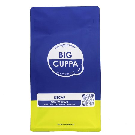 Big Cuppa - Whole Bean Coffee - 10 oz (Decaf - Swiss Water Process - Medium Roast) | Decaffeinated