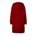 thumbnail image 5 of FAOWME Womens Hooded Coat With Pockets Long Sleeve Solid Color Drawstring Zipper Mid Length Warm Jackets For Fall Winter,Red,Xxxxxl, 5 of 6