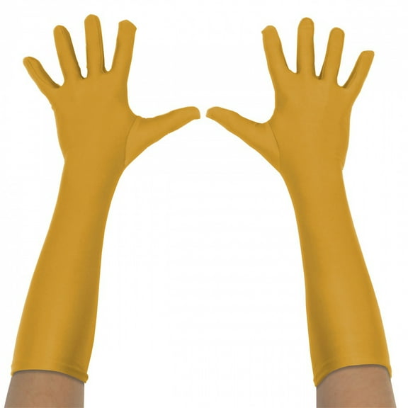 Superhero Gloves Adult Costume Accessory Gold Long - One Size