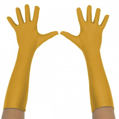 Superhero Gloves Adult Costume Accessory Gold Long - One (Best Male Superhero Costumes)