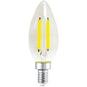 Great Value LED Light Bulb, 3W (25W Equivalent) B10 Deco Lamp E12 Candelabra Base, Dimmable, Soft White, 4-Pack