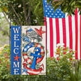 thumbnail image 5 of Welcome 4th of July Patriotic Large Decorative House Flag, America Nautical Anchor Swim Ring Seagull Yard Garden Outside Decor, American USA Starfish Outdoor Home Decoration Double Sided 28x40, 5 of 5