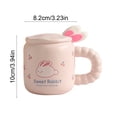 thumbnail image 3 of Tauxra Cute Easter Bunny Ceramic Coffee Mug With Lid Spoon Gift Box For Home Office School Decor, 3 of 7