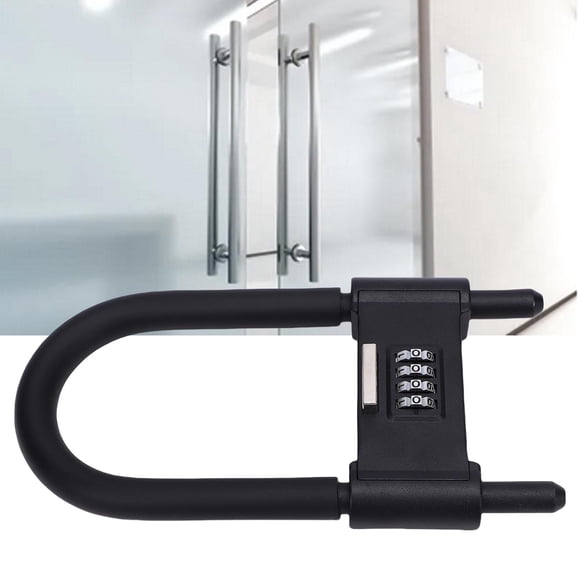 Candado De Combinación De 4 Dígitos, Candado En U Antirrobo Resistente Para Bicicleta Con Grillete Ajustable Para Puerta De Vidrio, Puerta, Cobertizo, Valla, Rango Ajustable De