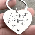thumbnail image 2 of 24 Sets Inspirational Heart Keychains with Cards & Clear Gift Bags, Engraved "Never Forget the Difference You Make" Appreciation Key Rings for Employee, Teacher Gifts, Team Recognition, Party Favors, 2 of 9