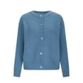 thumbnail image 4 of Ounisa Womens Button Up Cardigan Sweaters Long Sleeve Crew Neck Fall Soft Lightweight Knit Loose Sweater Tops, 4 of 8