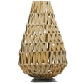thumbnail image 6 of DecMode Light Brown Plastic Rattan Handmade Decorative Candle Lantern with Wrapped Zig Zag Design, 6 of 8