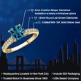 thumbnail image 2 of Gem Stone King 10K Yellow Gold London Blue Topaz and Lab Grown Diamond Engagement Ring for Women | 1.36 Cttw | Cushion 6MM | Gemstone November Birthstone | Size 7, 2 of 6
