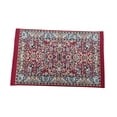 thumbnail image 2 of 1:12 Miniature Floor Area Rug Simulation Life Scene Home Woven Rug Ornaments Dark Red, 2 of 8