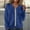 Blue, variant on Yteetum Black Womens Zip Up Jacket Casual Loose Knit Zipper Cardigan Hoodless Jacket Ladies Long Sleeve Zipper Solid Color Pocket Jacket Sweatshirt Outwear-Summer