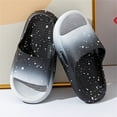 thumbnail image 2 of WUANDIXFA House Slippers for Kids Flip Flops for Girls Cute Shoes Cloud Slides Shower Slippers Bathroom Pool Sandals Boys Comfy Thick Sole Slippers Summer Non-Slip Beach Shoes Black,US 2.5, 2 of 5