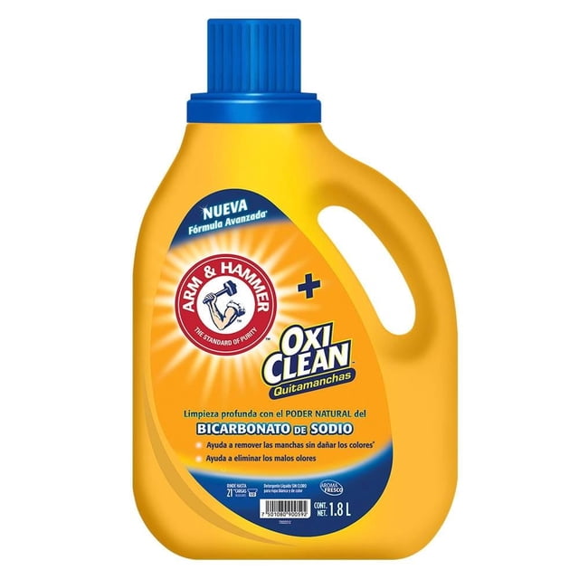 Jabón Líquido para Ropa con Quitamanchas Arm & Hammer + OxiClean Jabón Líquido, 1.8 L