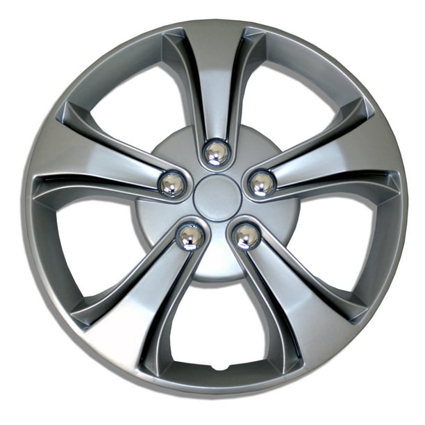 Set of 4 Metallic Silver Hubcaps 14" WSC616S14 Hub Caps Wheel Skin
