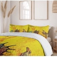 thumbnail image 6 of Ambesonne Ocean Duvet Cover Sets, Seashells Animal Grunge, 2-King, Yellow Teal, 6 of 7