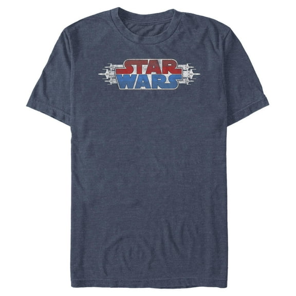 Men's Star Wars: A New Hope Distressed Blue and Red Logo Graphic T-Shirt