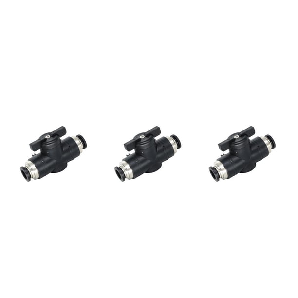 Kenally Conector de inserción a prueba de agua Válvula de mano a prueba de fugas Interruptor de giro Válvula de bola manual liviana BUC-10 negro (10 Type1 NO1 Kenally CBP439936