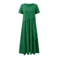 thumbnail image 5 of B91xZ Robes pour Femmes Été Hiver Mode Manches Bouffantes Robe à Volants Tenue de Plage Été Hiver, Vert S, 5 of 5