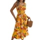 thumbnail image 2 of Vestidos de Verano para Mujer 2025, Vestido Informal con Tirantes Finos, Volantes, Plisado y Estampado Floral Fluido Amarillo XXL, 2 of 10