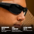 thumbnail image 3 of Grinderpunch Super Dark CAT 4 Sunglasses Polarized Blackout Lenses for Light Sensitivity & Migraine Relief Wrap Around - Gloss Black Superdark, 3 of 10