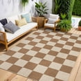 thumbnail image 5 of FairOnly 8'x10'Checkered Modern Geometric Machine Washable Area Rug for Living Room Bedroom Non Slip Ultra Thin Carpet for Kitchen Dining Room,Coffee, 5 of 7