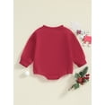 thumbnail image 4 of Baby Girls Boys Sweatshirts Rompers Christmas Clothes Letter Gingerbread Man Embroidered Long Sleeve Fall Bodysuits, 4 of 8
