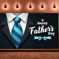thumbnail image 4 of Elegant Design Happy Father's Day Banner Striped Tie Polyester Material Suit Decoration for Father's Day Celebration Event, 4 of 8
