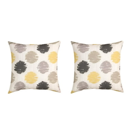 Pair of SunshineXGray/Yellow Spot Pattern Decorative Throw Pillows 18in. - Walmart.com